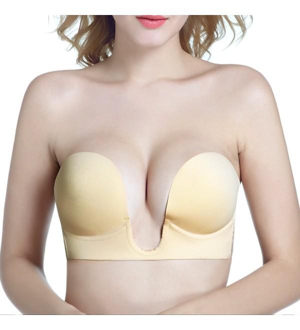 Adhesive Bra Invisible Push Up Backless Bras With Drawstring For Women