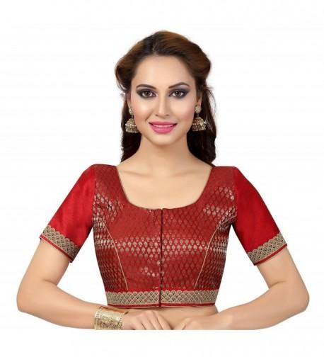 TrendyFashionMall Readymade Embroidered Brocade Red X Small