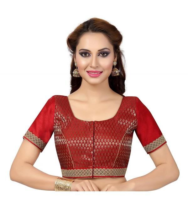 TrendyFashionMall Readymade Embroidered Brocade Red X Small