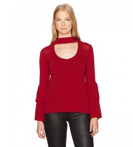 XOXO Womens Ruffle Sleeve Cranberry