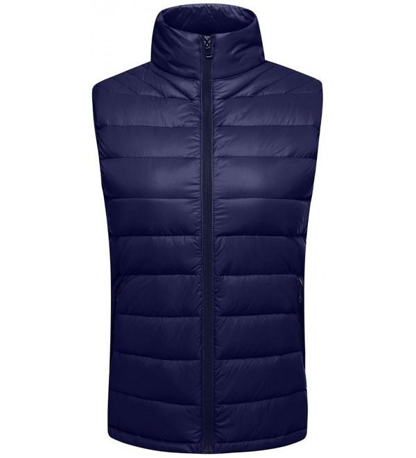 Women's Packable Lightweight Outdoor Down Slim Fit Puffer Vest - Navy ...