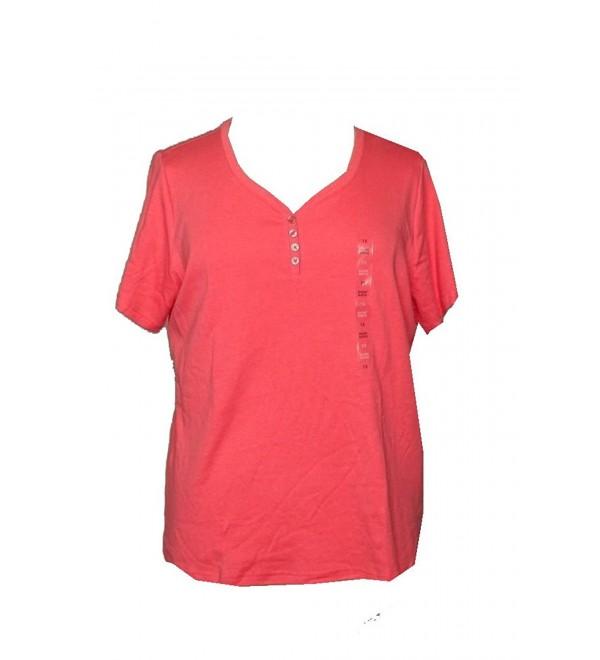 Karen Scott Womens Cotton Henley