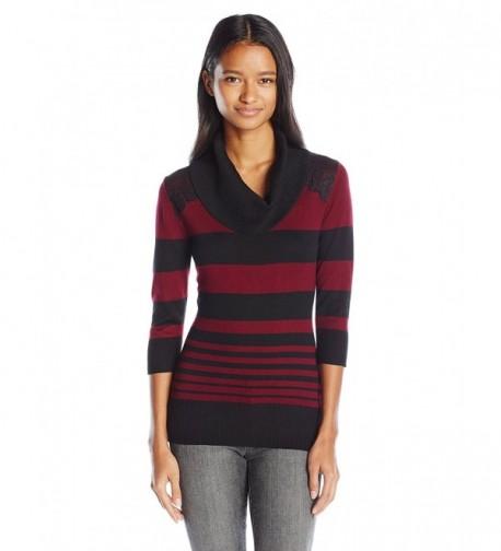 Byer Juniors Striped Sweater Bordeaux