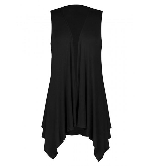 Women's Lightweight Sleeveless Draped Ombre Open Front Cardigan - Black ...