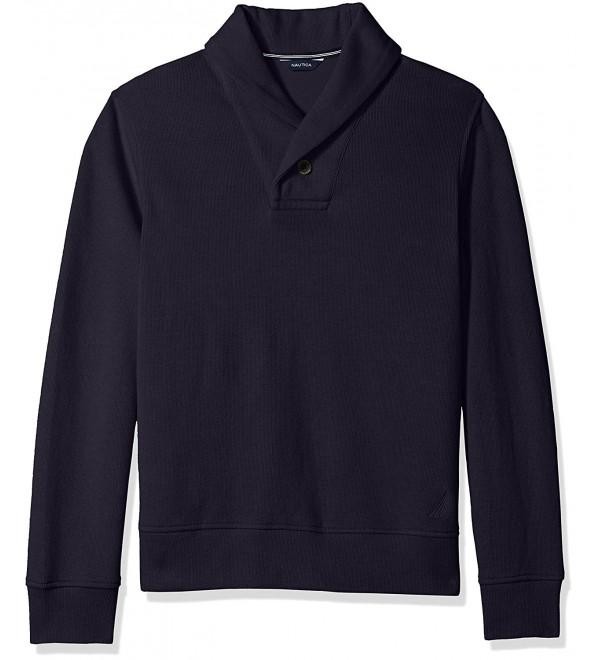 Nautica Mens Shawl Collar Sweater Navy