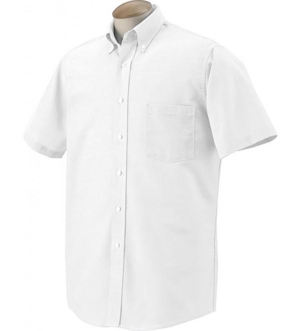 Mens Dress Shirts Short Sleeve Oxford Solid Button Down Collar ...