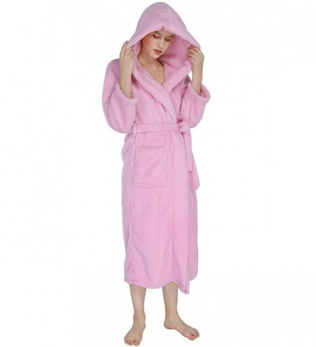 Vislivin Womens Flannel Hooded Bathrobe