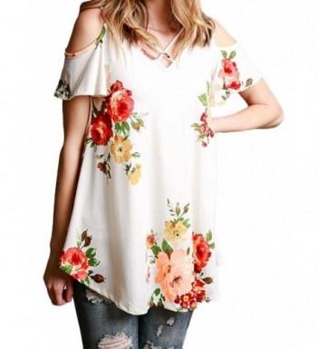 Womens Shoulder Blouses T Shirt Outwear