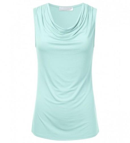 FLORIA Cowl Neck Sleeveless Stretchy LIGHTMINT