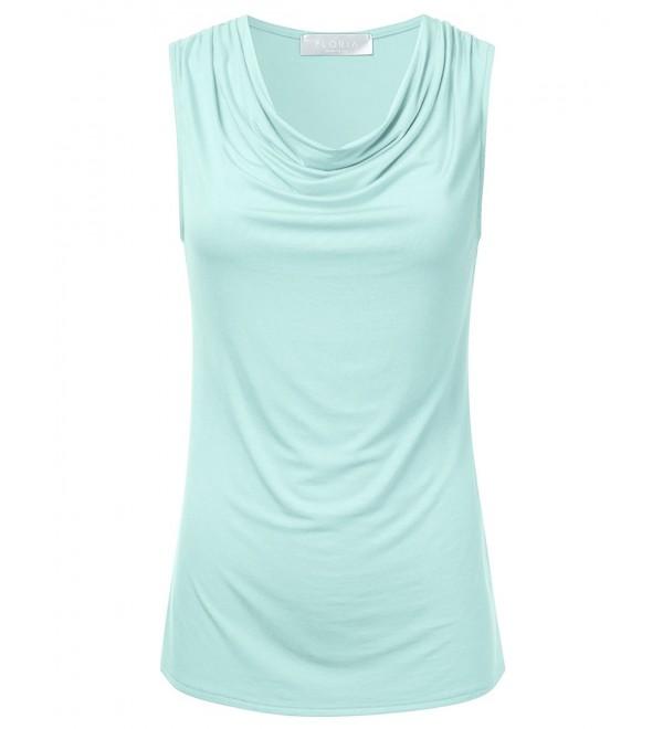 FLORIA Cowl Neck Sleeveless Stretchy LIGHTMINT