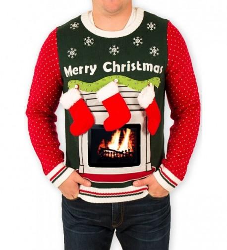 Tablet Fireplace Christmas Sweater X Large