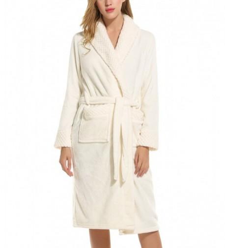 Ekouaer Womens Fleece Bathrobe Kimono