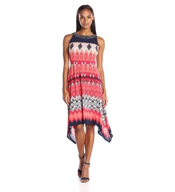 Sandra Darren Womens Printed Neckline