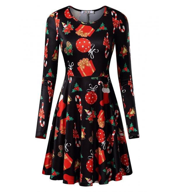 Women's Christmas Dress Xmas Gifts Print Flared Swing A Line Dress ...