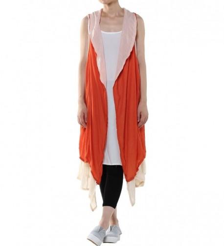 Minibee Womens Cardigan Pockets Orange