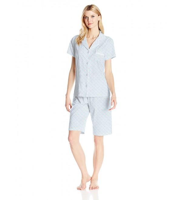 Women's Cotton Jersey Bermuda Pajama Set - Diamond Geo - CR12MY2TOB3