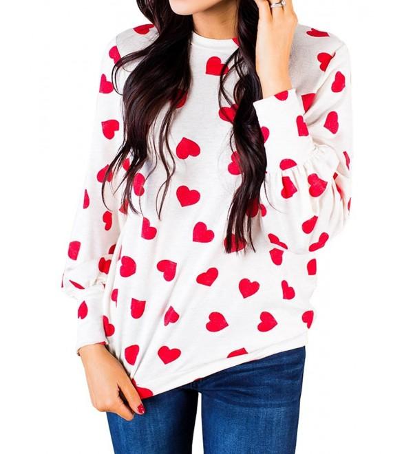 Womens Valentines Printed Oversized Sweatshirts