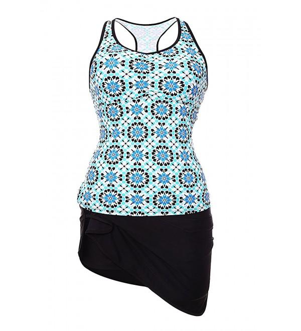Womens Swimsuits Abstract Racerback Tankini