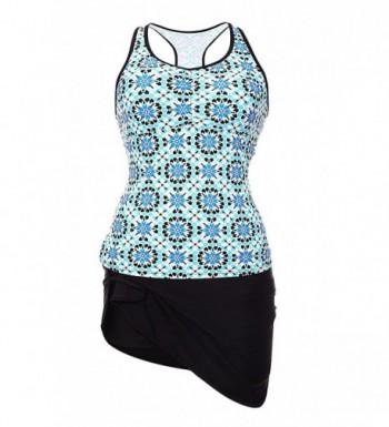 Womens Swimsuits Abstract Racerback Tankini
