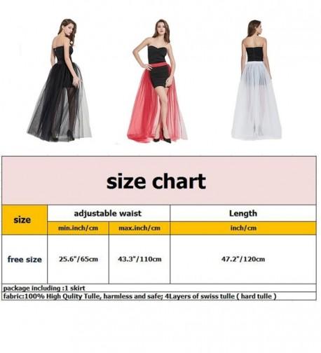 Women's 4 Layers Overlay Long Tulle Skirt overskirt Floor Length Tutu ...