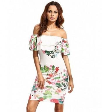 Floerns Womens Floral Shoulder Bodycon