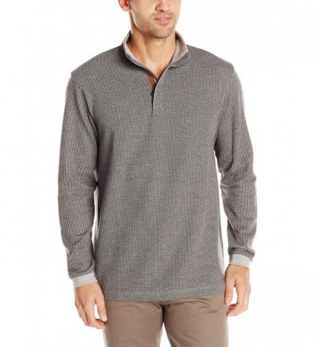 Haggar Houndstooth Quarter Sweater Black