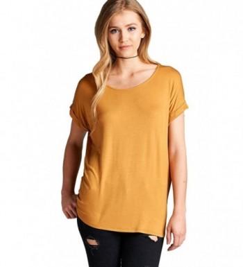 Womens Cuffed Dolman Spandex Mustard Large