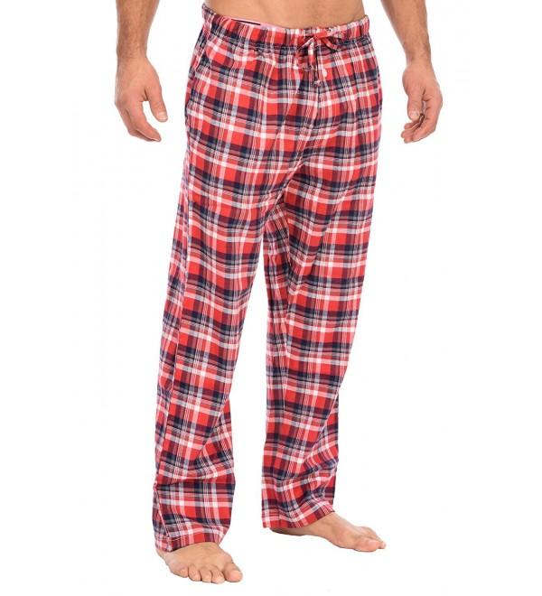 Sleepwear Men's Flannel Cotton Woven Pajama Pants - Red/Navy Plaid ...