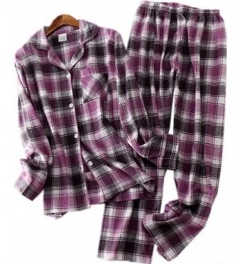 Womens Classic Flannel Pajamas SY251 purple