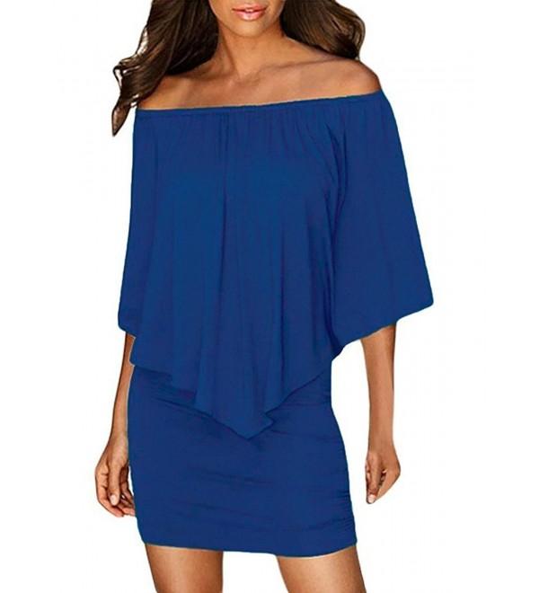 CadeVic Ruffled Shoulder Bodycon Casual