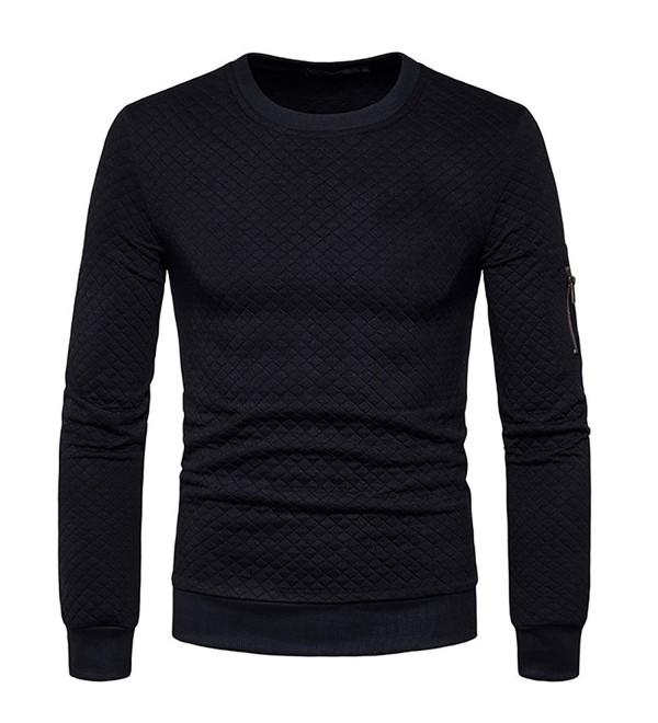 Men's Crewneck Sweatshirt Long Sleeve Stylish Square Quilted Design ...