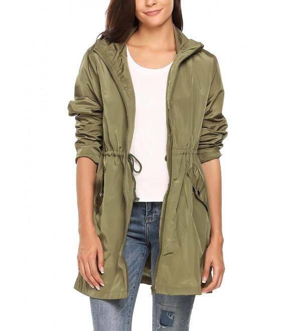 Women Long Style Waterproof Hooded Raincoat Clothing Rainwear Rain ...