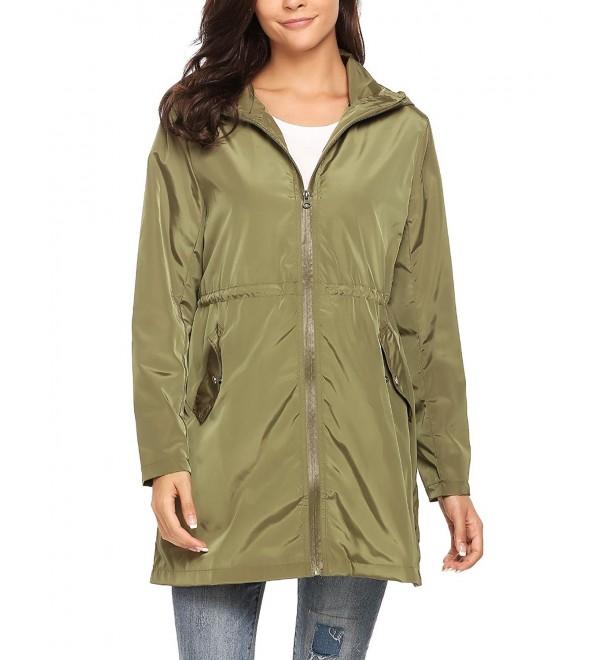 Women Long Style Waterproof Hooded Raincoat Clothing Rainwear Rain ...