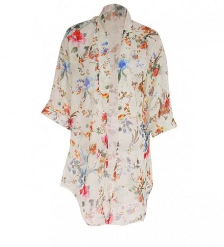 Womens Floral Chiffon Kimono Cardigan