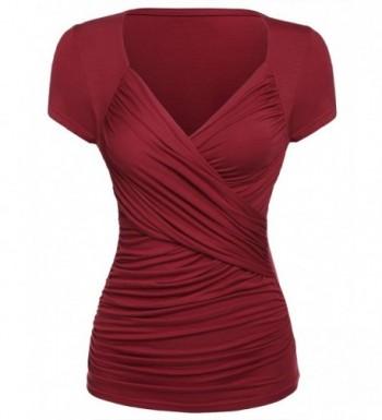 Pagacat Womens Sleeve Pleated T Shirts