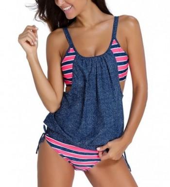 DJT Womens Stripes Tankini Swimwear