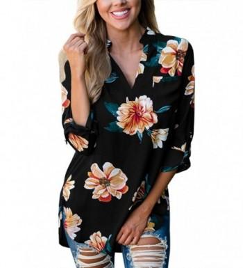 Womens Flower Printed Sleeves Chiffon