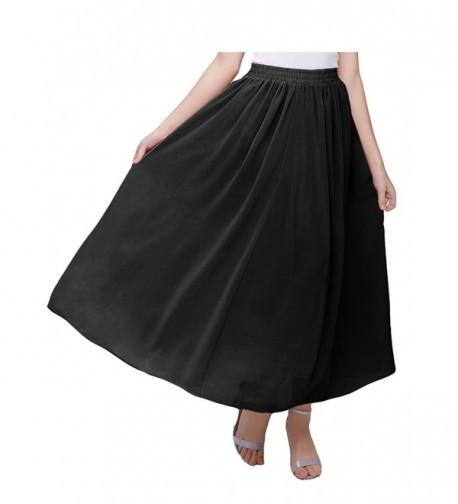 Kileyi Womens Elastic Chiffon Pleated