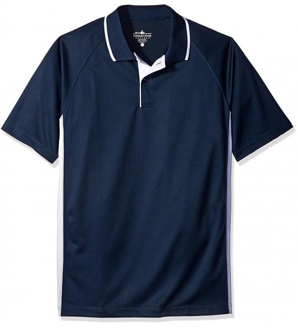 Men's Color Blocked Wicking Polo - Navy/White - CM118U8BUI7