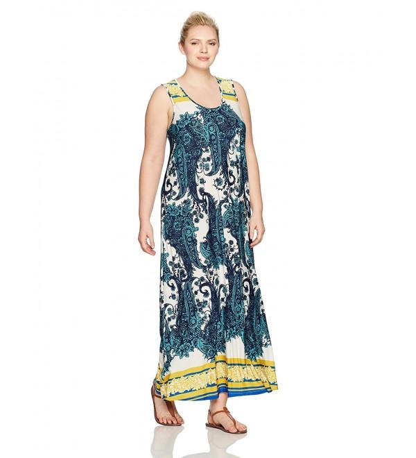 OneWorld Womens Sleeveless Floral Sunflower