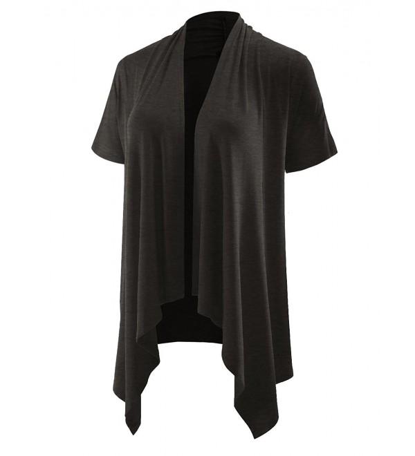 A.F.Y Women's Short Sleeve Draped Open Cardigan Made In USA - Acdsr008 ...