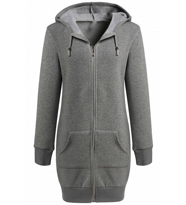 Women Full Zip Sweatshirt- Hoodie Fleece Tunic Sweatshirt Sports Jacket ...