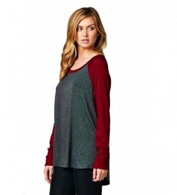 Ladies Raglan Sleeves Baseball Burgundy