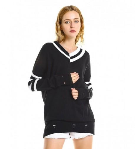 ZAN STYLE Sleeve Oversized Striped Sweater