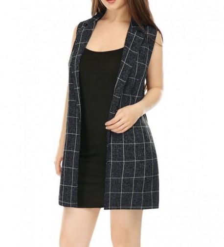 Allegra Womens Notched Textured Plaids