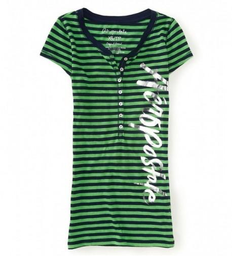 Aeropostale Womens Stripes Henley Shirt