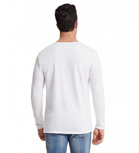 Men's Irregular Hem Long Sleeve Crew Neck Mental Zipper T-Shirt - White ...