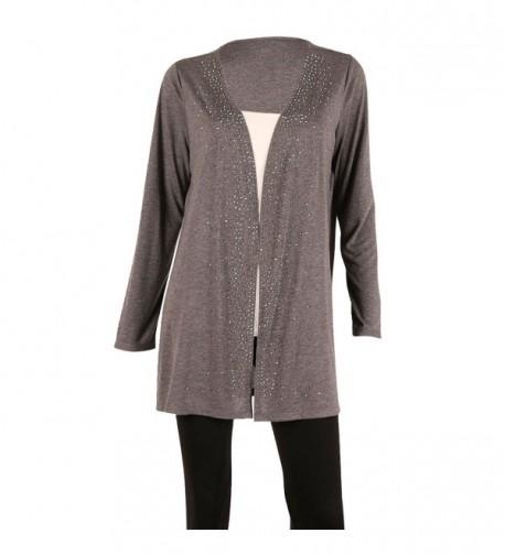 Womens Cardigan HEATHER CHARCOAL XL