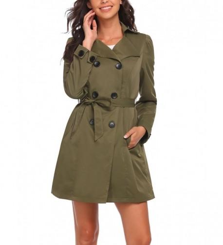 ELESOL Womens Double Breasted Trench
