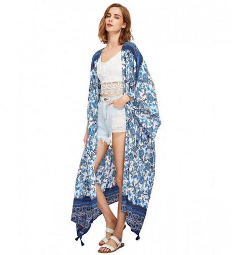 SweatyRocks Womens Tassel Kimono Cardigan